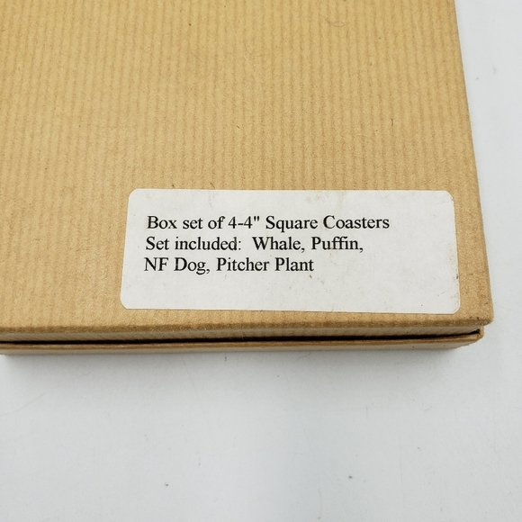 Slate Coaster Set of 4 Square Animal Print Canadian Handcrafted Boxed - Picture 9 of 13